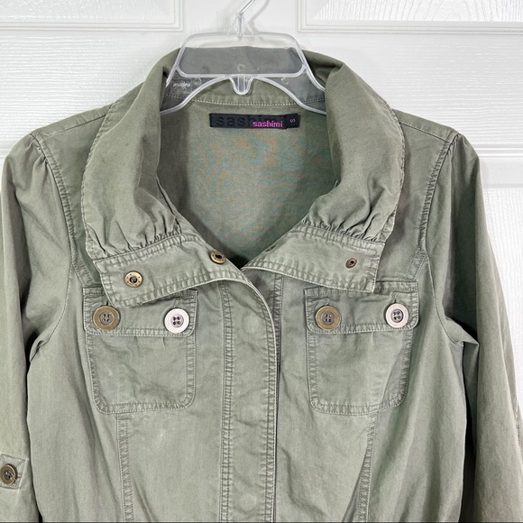 Sashimi Lightweight Army Green Jacket Size S - Picture 4 of 13